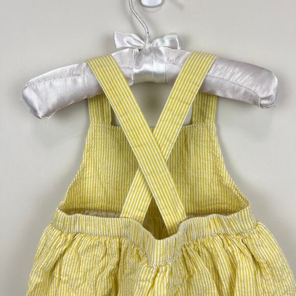 Mini Boden Yellow Seersucker Applique Ice Cream Pinafore Dress 18-24 Months - Picture 7 of 8